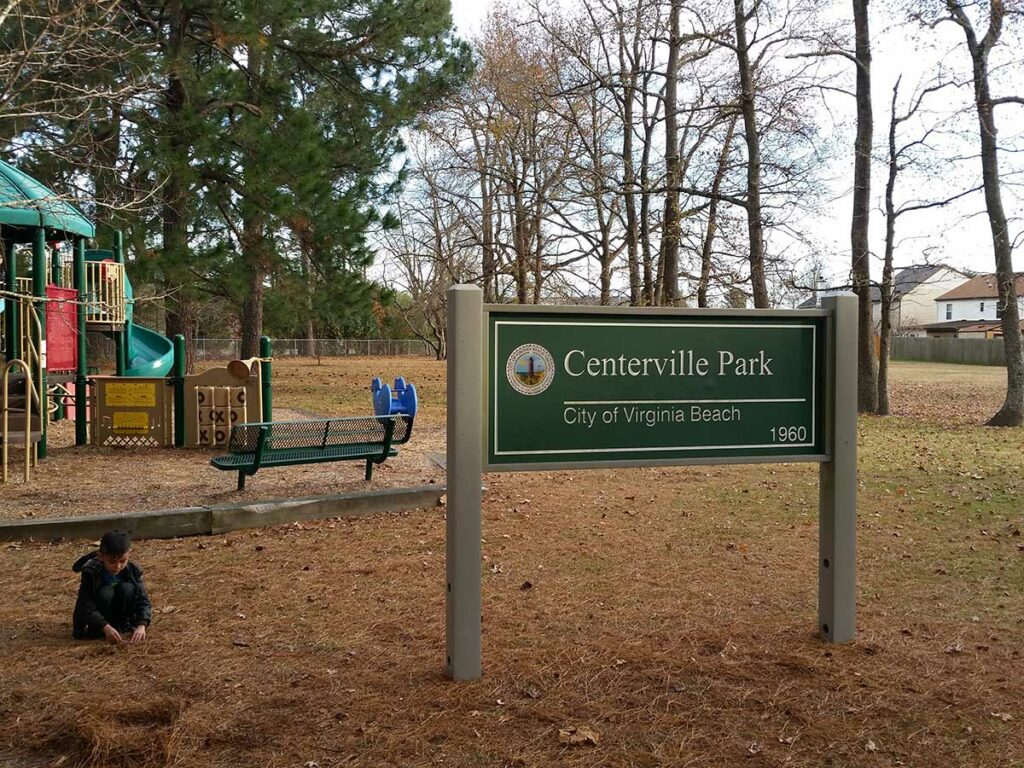 Centerville Park adjacent to Centerville Turnpike and Alexandria neighborhood