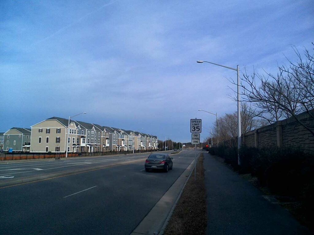 Lynnhaven Parkway looking east, just east of Centerville Turnpike