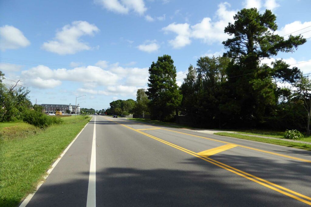 Centerville Turnpike looking towards Centerville Elementary School and Woodhill Drive with the Lynnhaven Parkway intersection in the background